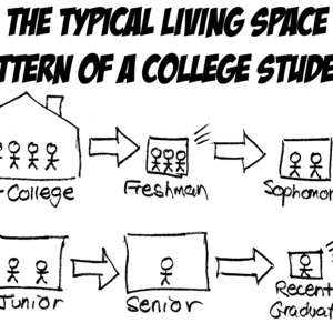 Pre-college (very large) >pp Freshman (tiny) > Sophomore (small) > Junior (medium) > Senior (large) > Recent graduate (miniscule)