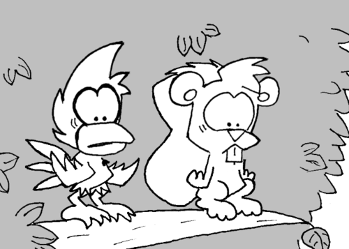 On their branch, Cal and Skip look highly disturbed.
