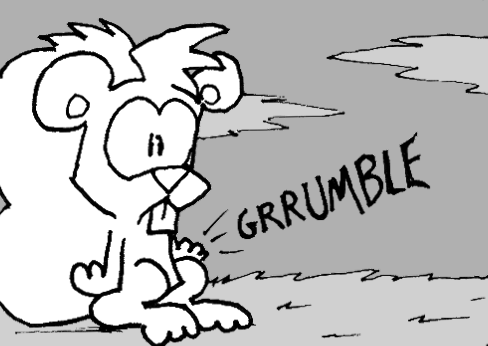 Skip is left standing. Suddenly, his stomach lets a loud GRRUMBLE.